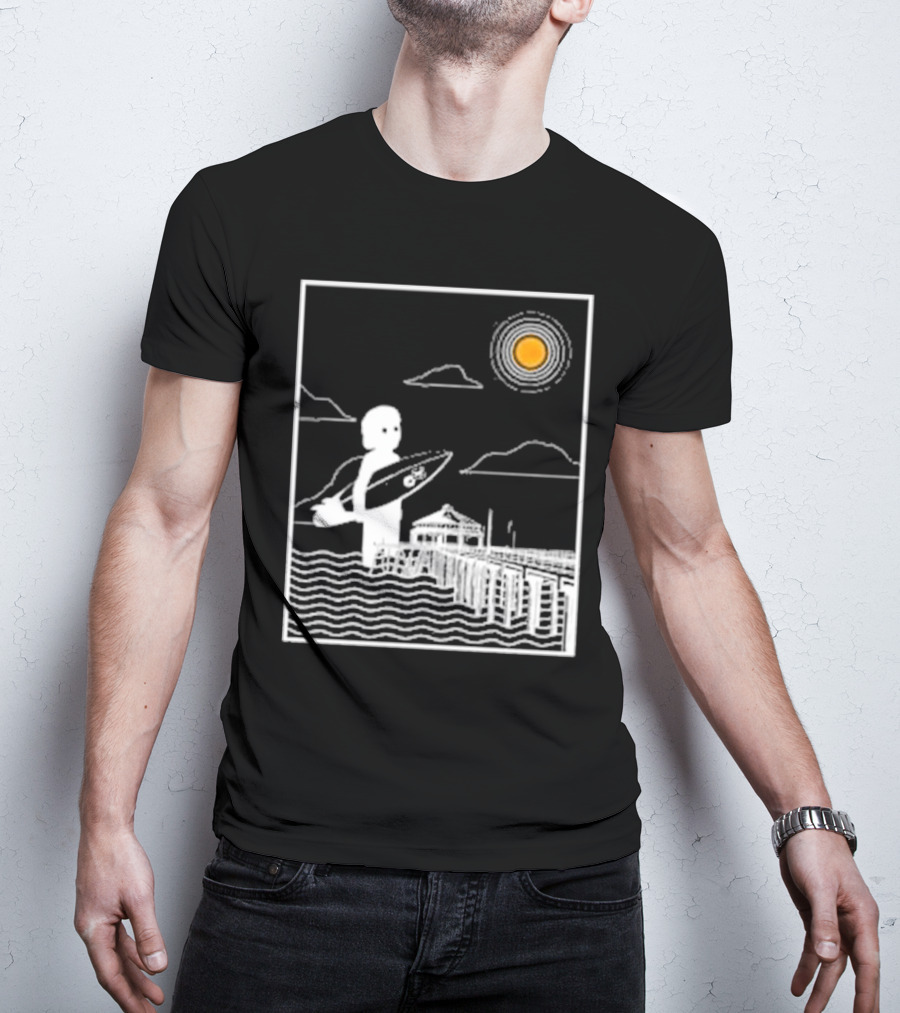 William Black Surfing Pier Orange County Sunset T-Shirt