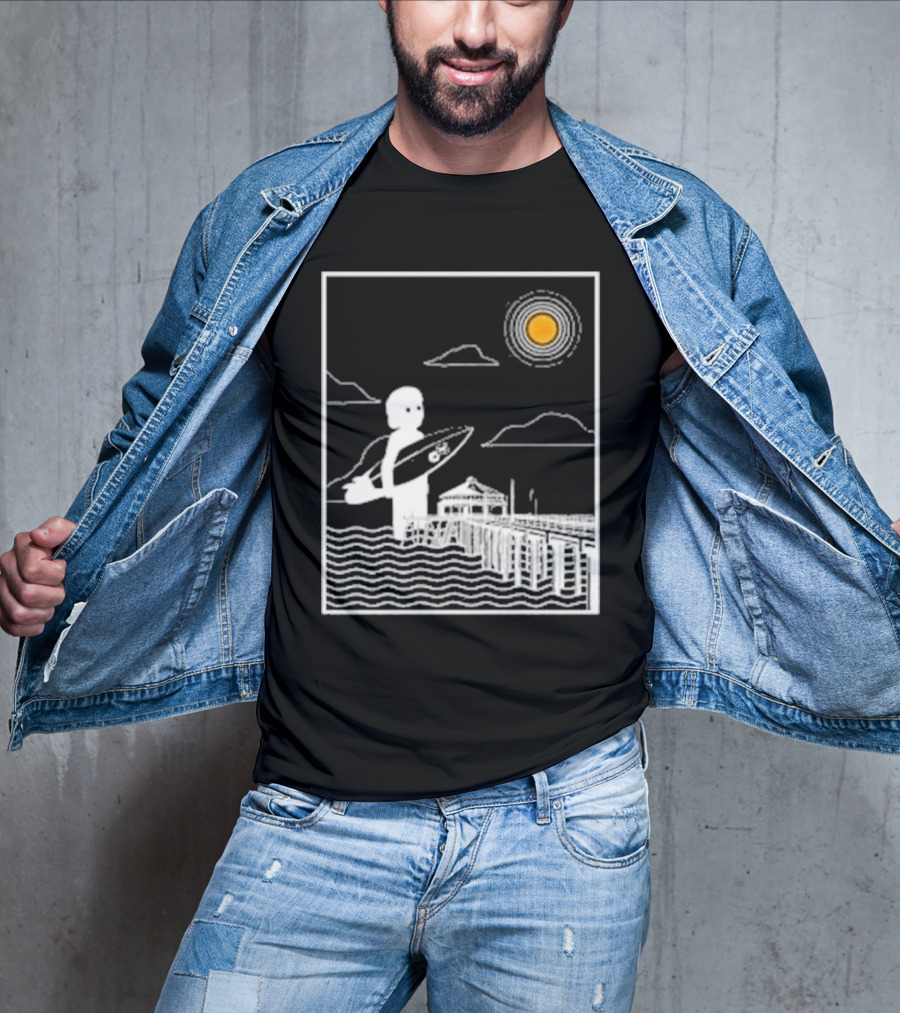 William Black Surfing Pier Orange County Sunset T-Shirt