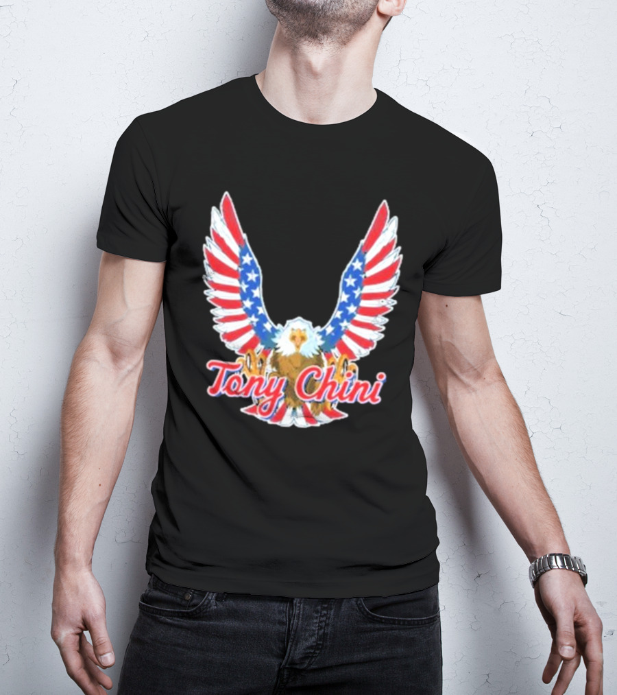 Tony Chini American Flag Eagle Wings T-Shirt