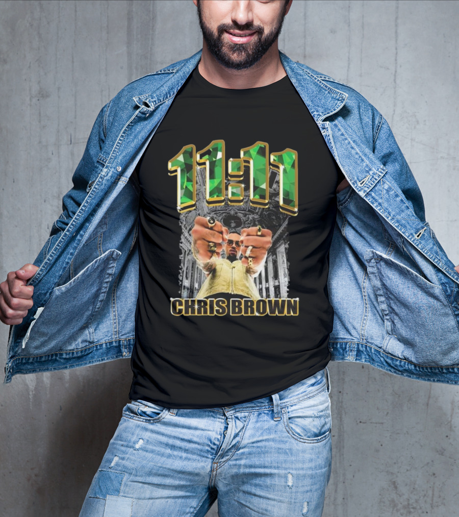 11:11 Chris Brown Emeralds And Gold T-Shirt