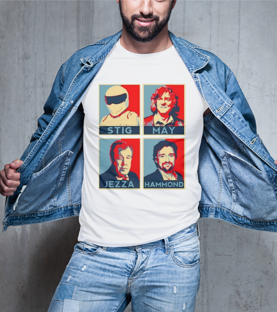 Stig May Jezza Hammond Top Gear Iconic Trio T-Shirt