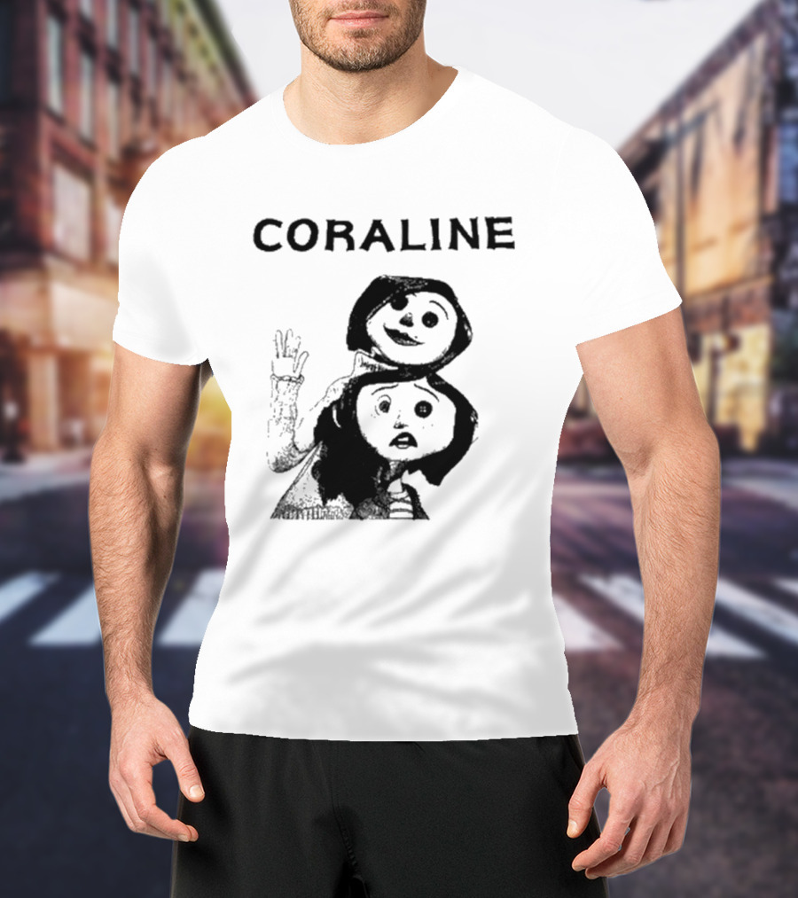 Coraline Movie Character Duo Fan Merchandise T-Shirt