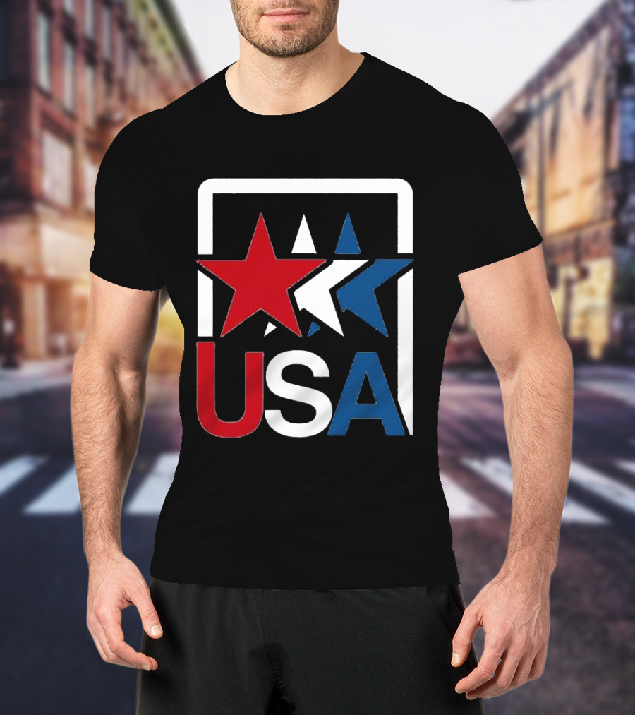 USA Stars In Motion Red White Blue T-Shirt