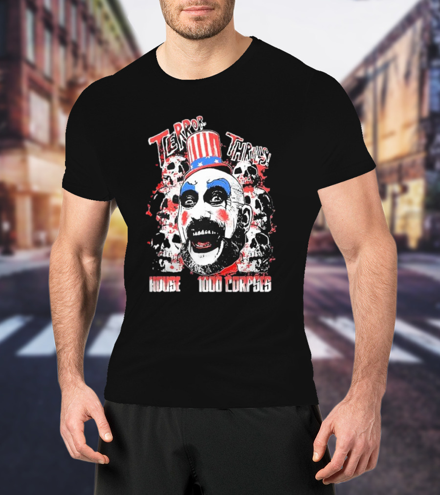 Terror Thrills House Of 1000 Corpses Captain Spaulding Skulls T-Shirt