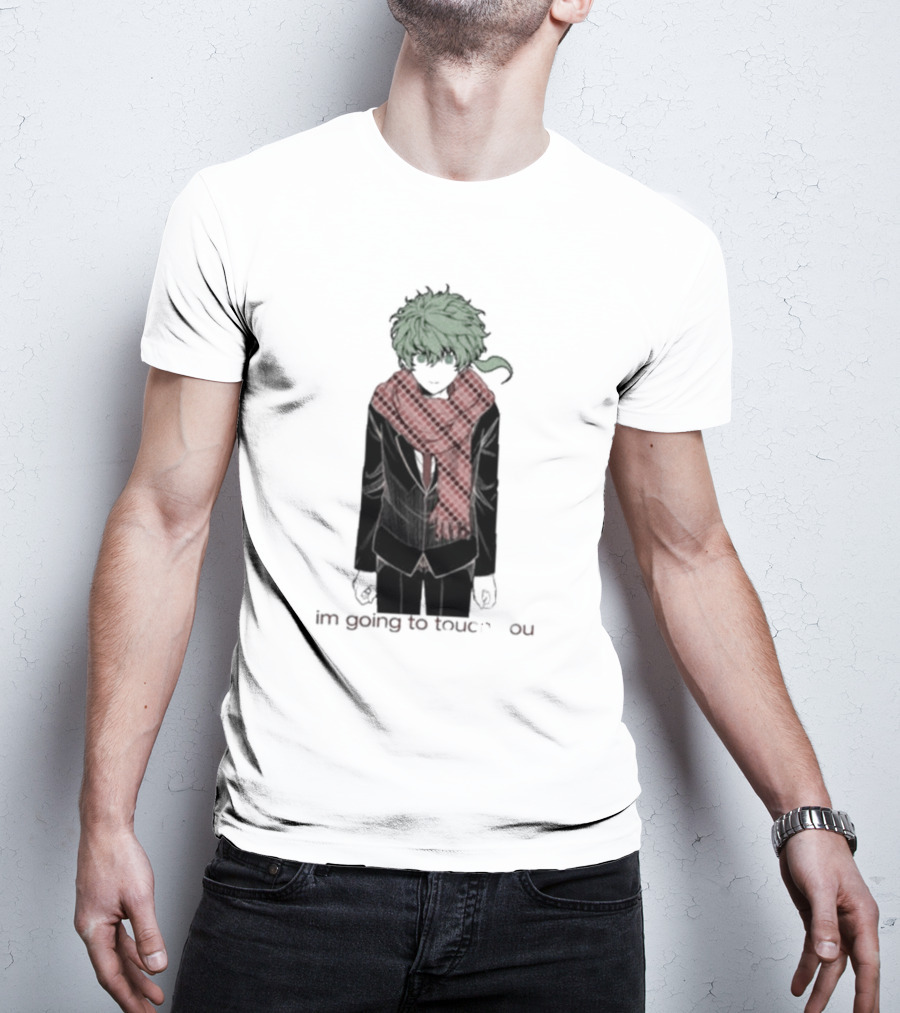 I'm Going To Touch You Midori Red Scarf Green Hair Character T-Shirt