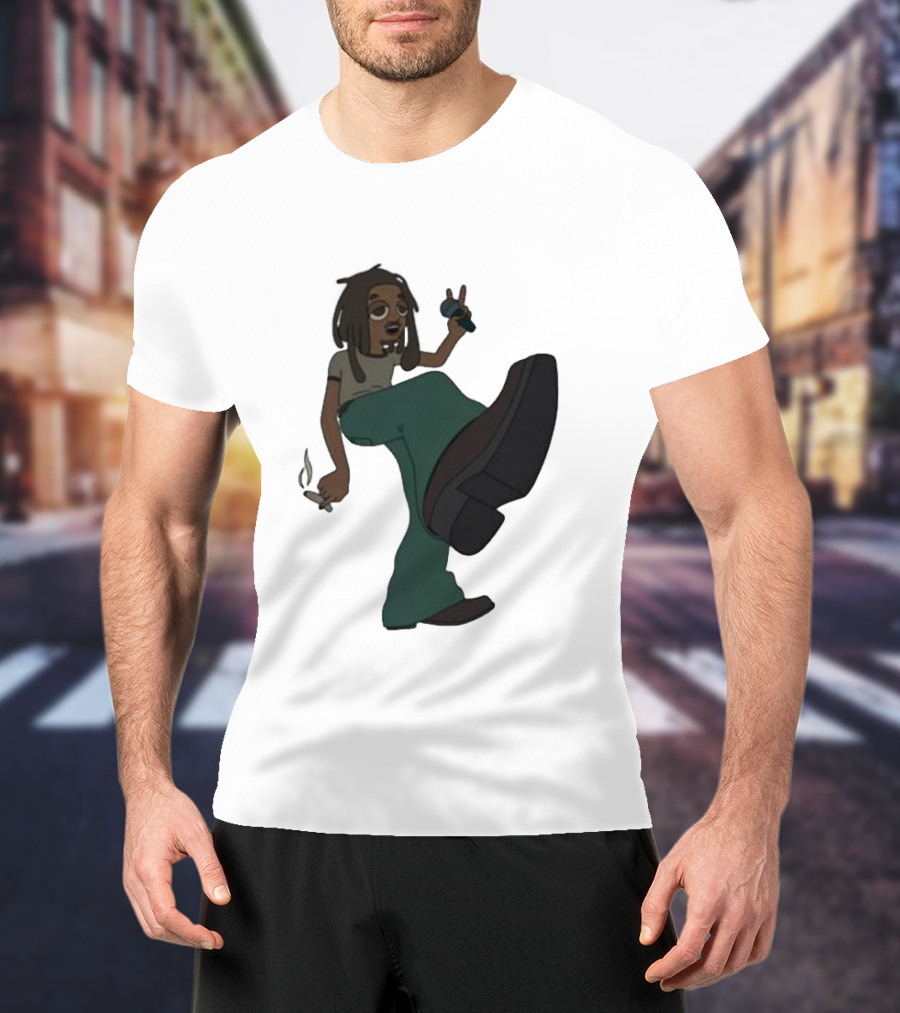 Jordan Ward 2 Ward Animation Graphic With Microphone And Peace T-Shirt