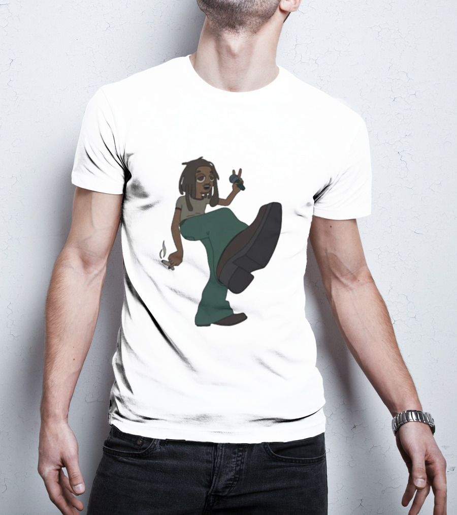 Jordan Ward 2 Ward Animation Graphic With Microphone And Peace T-Shirt