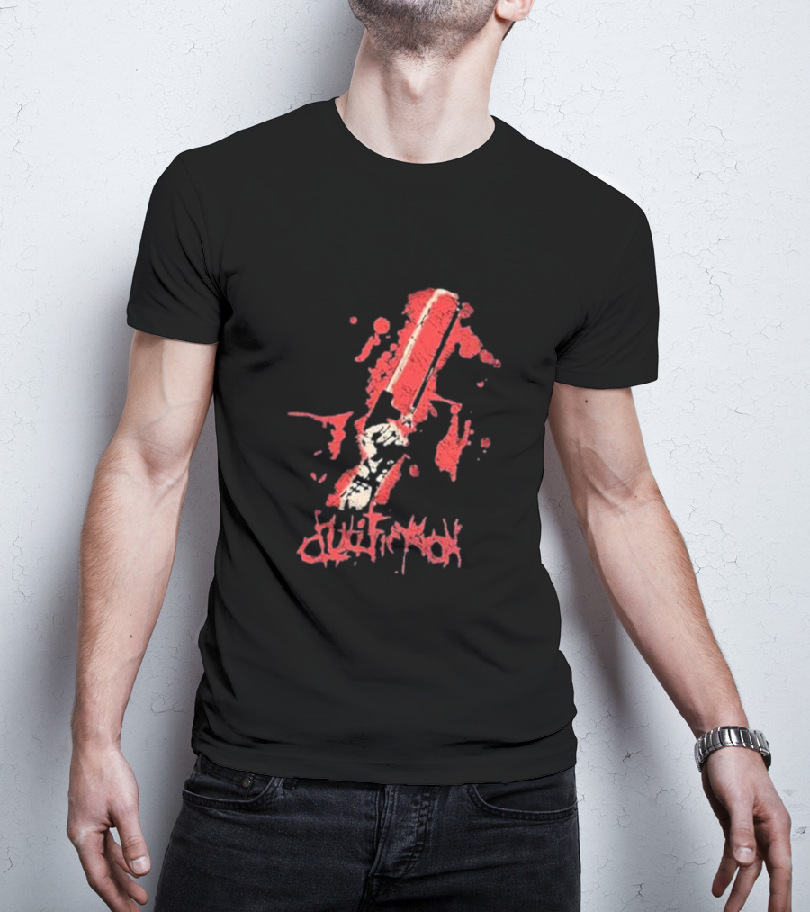 Crucifixion Saw Rise Records Blood Splatter Chainsaw T-Shirt
