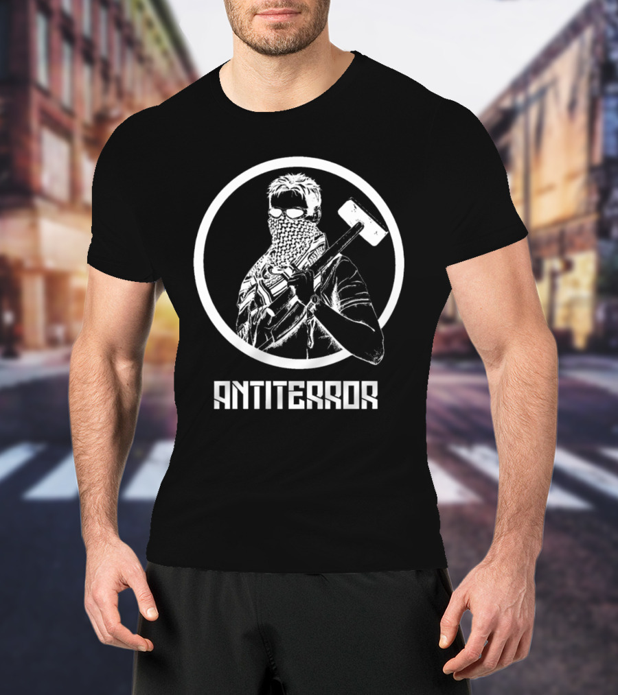 Antiterror Russian Machine Warrior With Sledgehammer T-Shirt