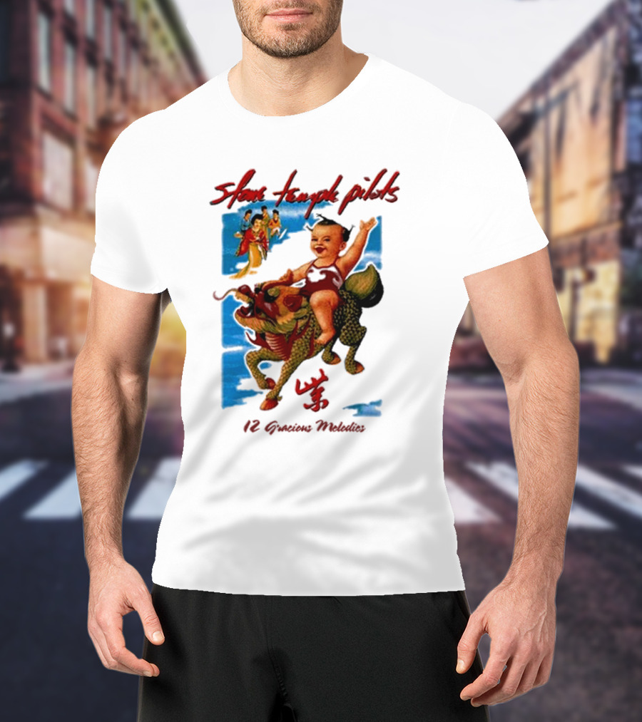 Stone Temple Pilots 12 Gracious Melodies Baby Riding Dragon T-Shirt