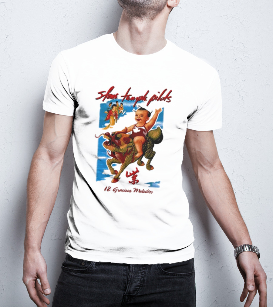 Stone Temple Pilots 12 Gracious Melodies Baby Riding Dragon T-Shirt