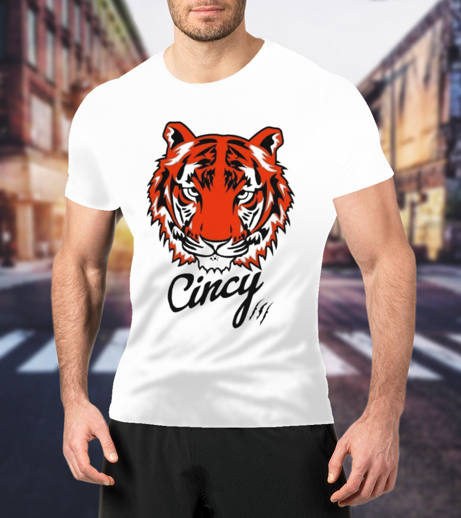 Cincy The Tiger Head By Ted Karras T-Shirt