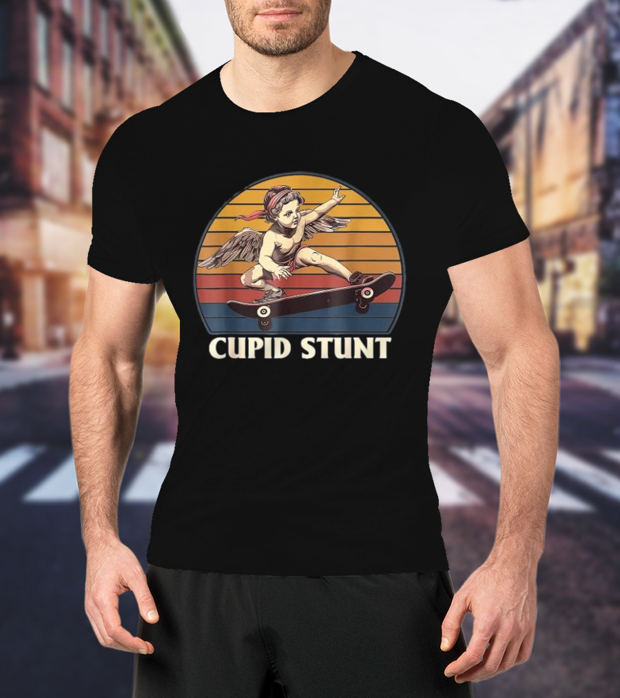Cupid Stunt Retro Skateboarding Angel T-Shirt