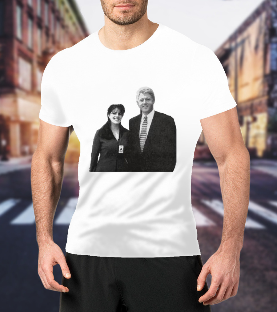 Bill Clinton Monica Lewinsky Black And White Iconic Photo T-Shirt