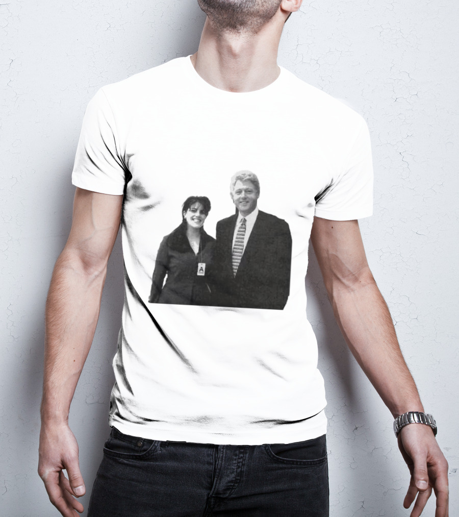 Bill Clinton Monica Lewinsky Black And White Iconic Photo T-Shirt