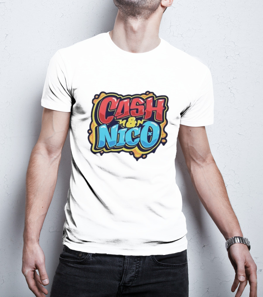 CASH And NICO Colorful Bold Typography T-Shirt