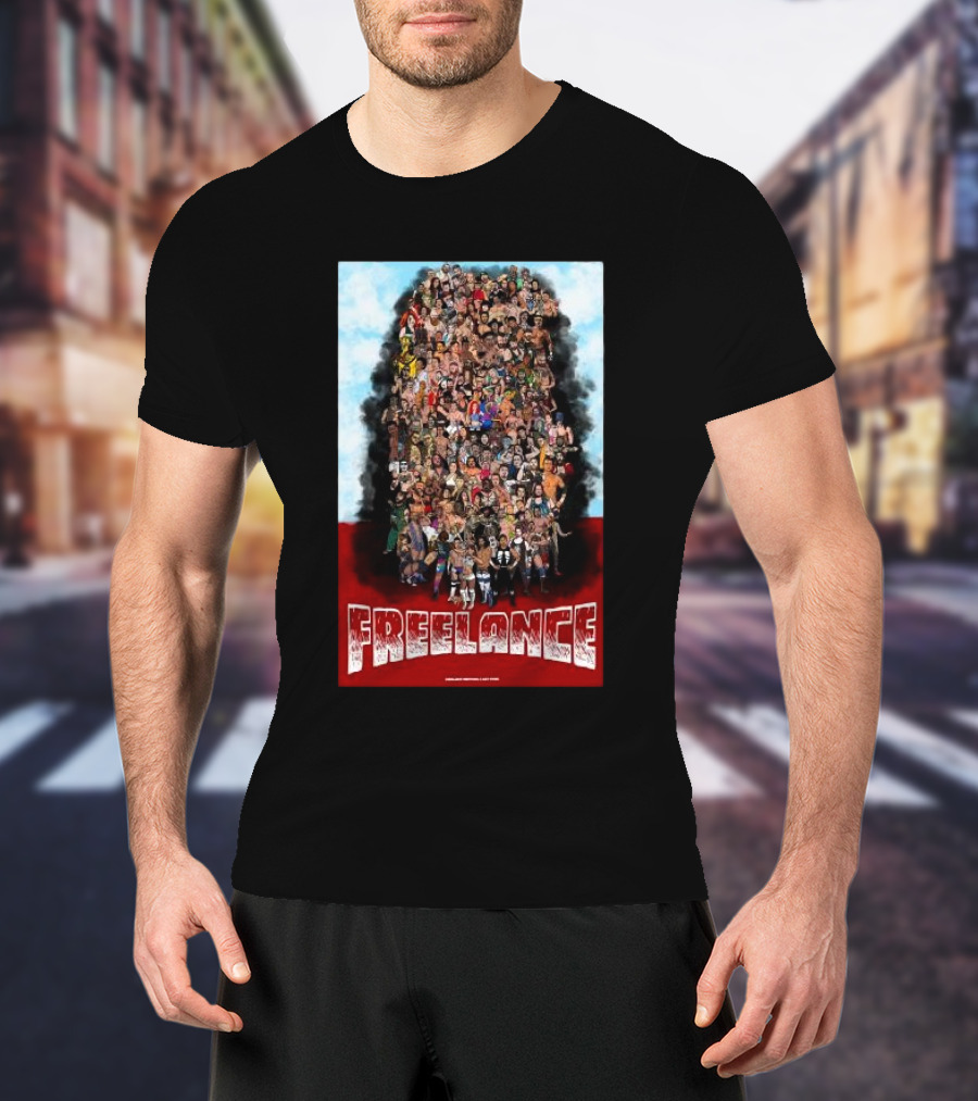 Freelance Wrestling Collage Of Alex Storm Characters T-Shirt
