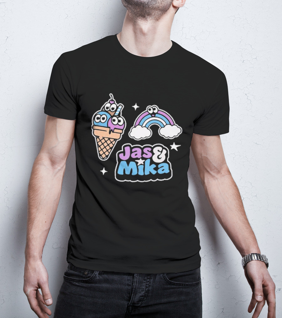 Jas And Mika Candyland Ice Cream Rainbow Fun T-Shirt