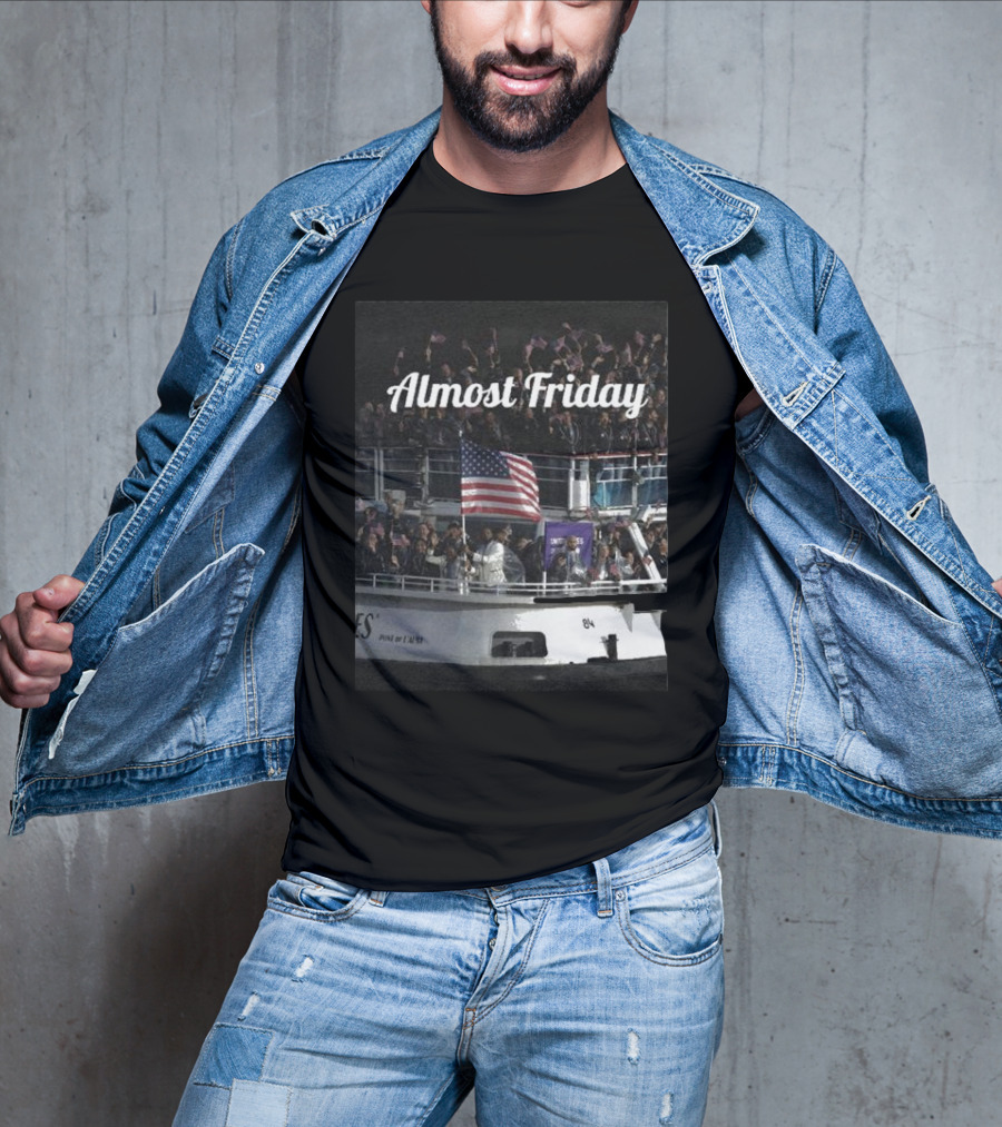 Almost Friday American Flag Celebration Boat Party T-Shirt