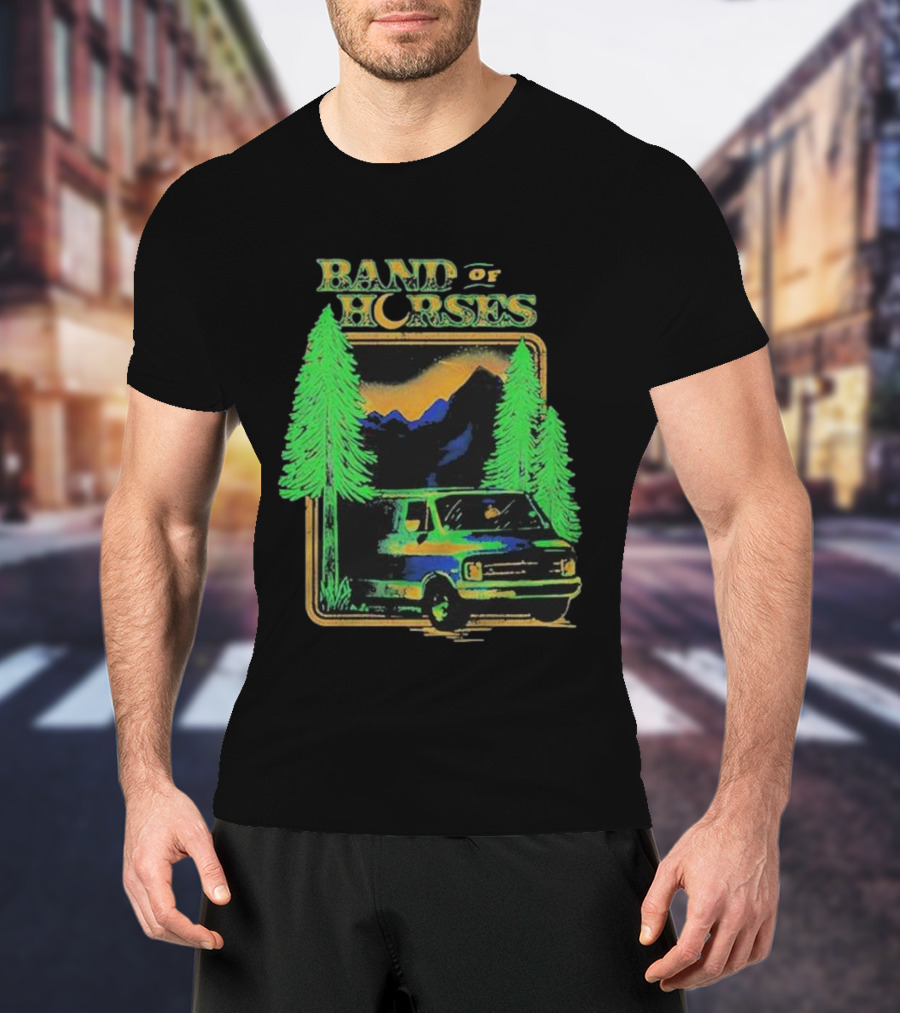Band Of Horses Mountain Van Scenic Trees T-Shirt