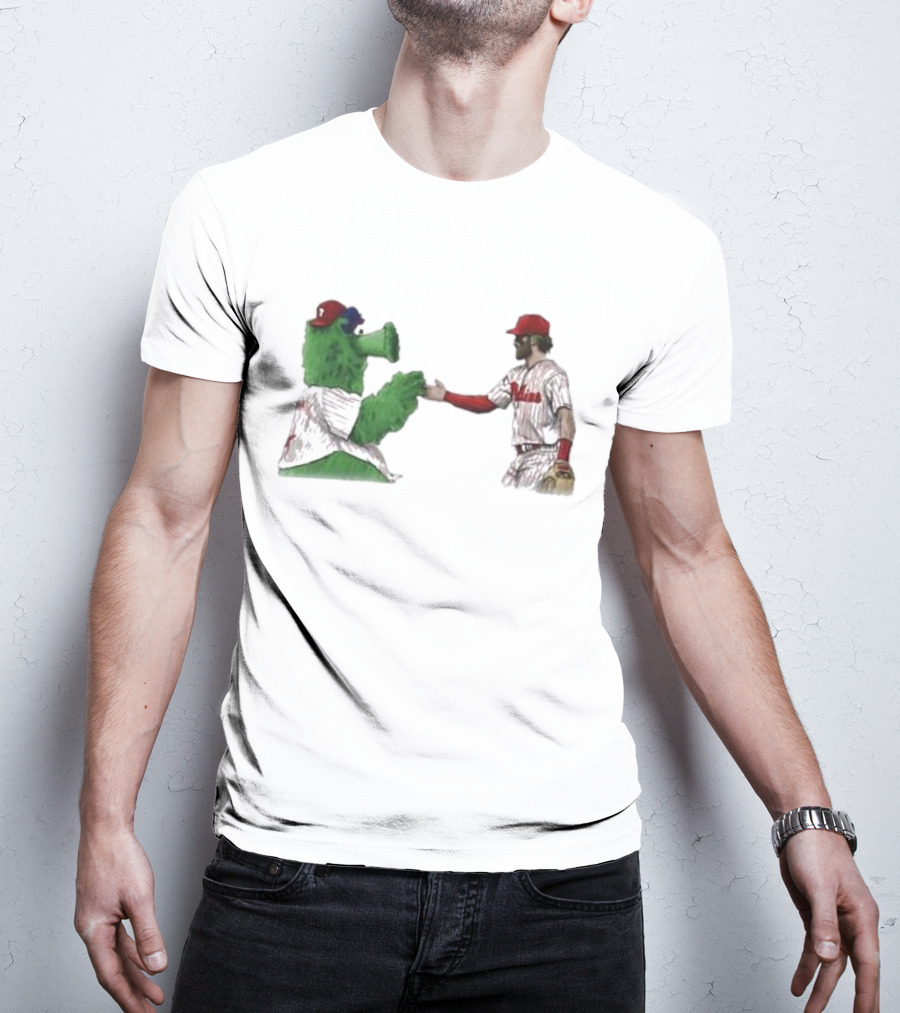 Best Friends The Phillies Phanatic And His Pookie Handshake Moment T-Shirt