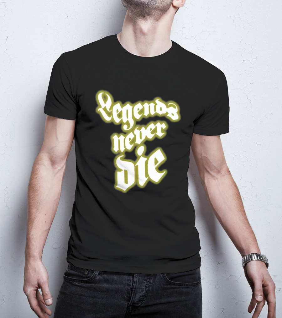Juice Wrld Legends Never Die Text Gothic T-Shirt