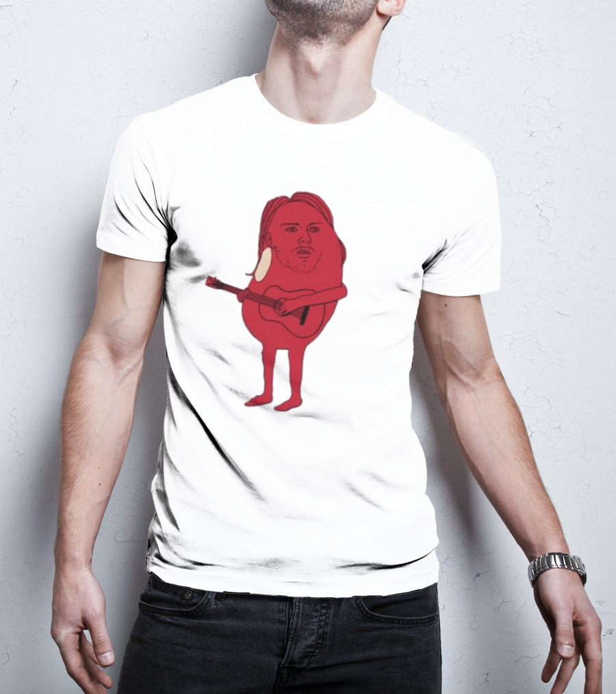 Penkmatters Kurt Cobain Red Character With Guitar T-Shirt