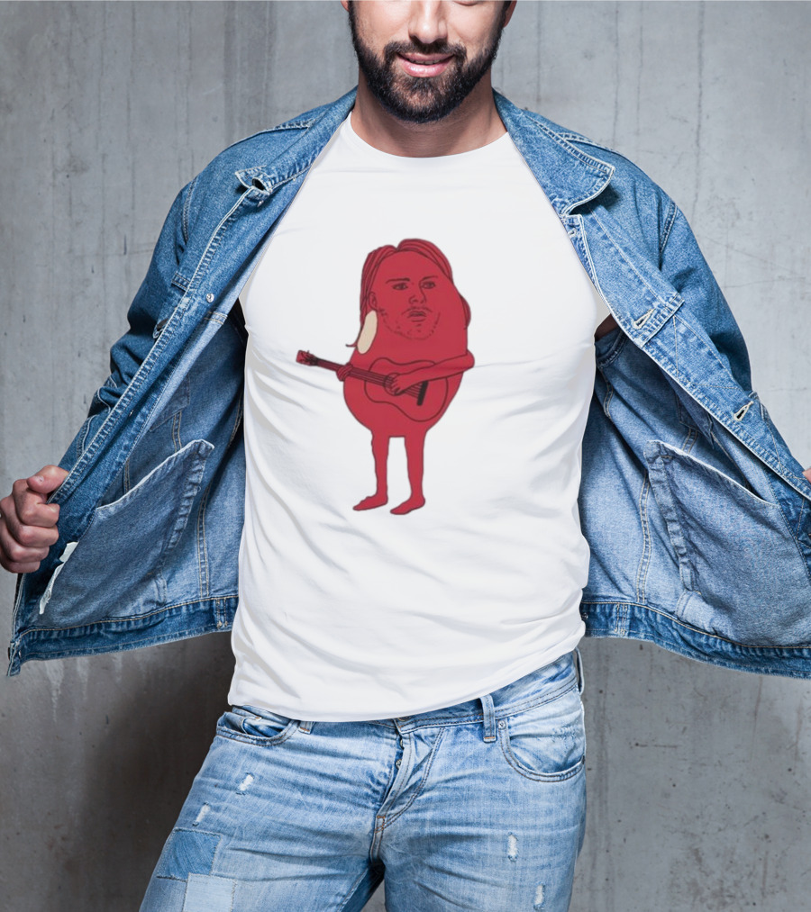 Penkmatters Kurt Cobain Red Character With Guitar T-Shirt