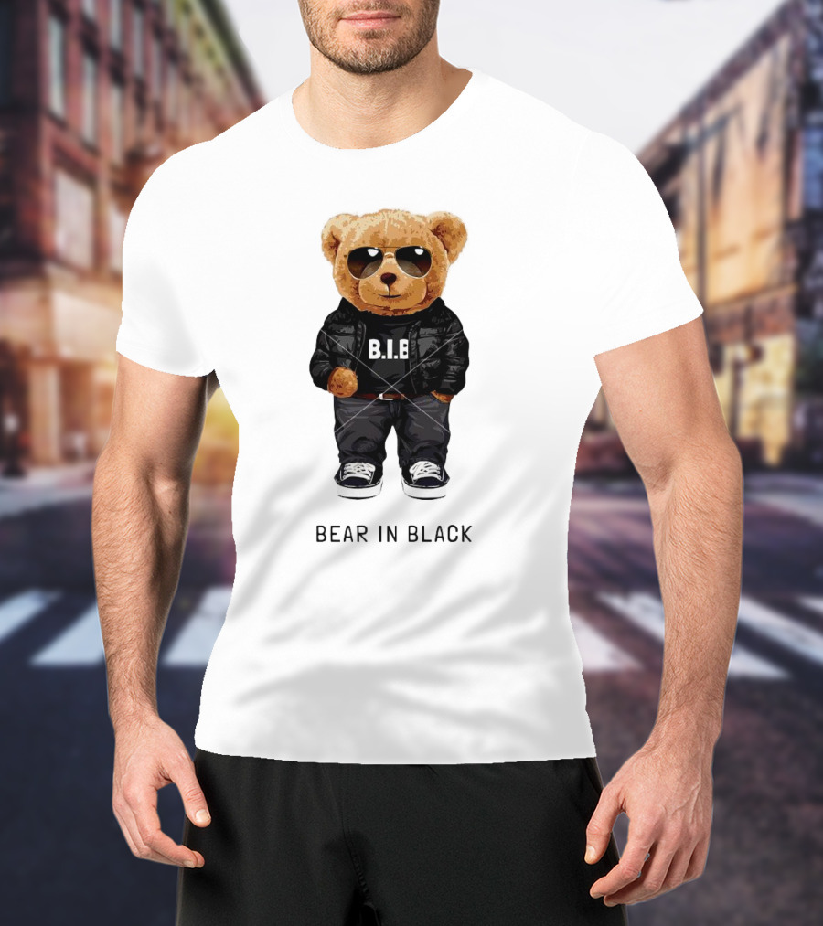 Bear In Black B.I.B Black In My Happy Color T-Shirt