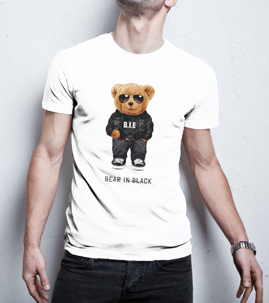 Bear In Black B.I.B Black In My Happy Color T-Shirt