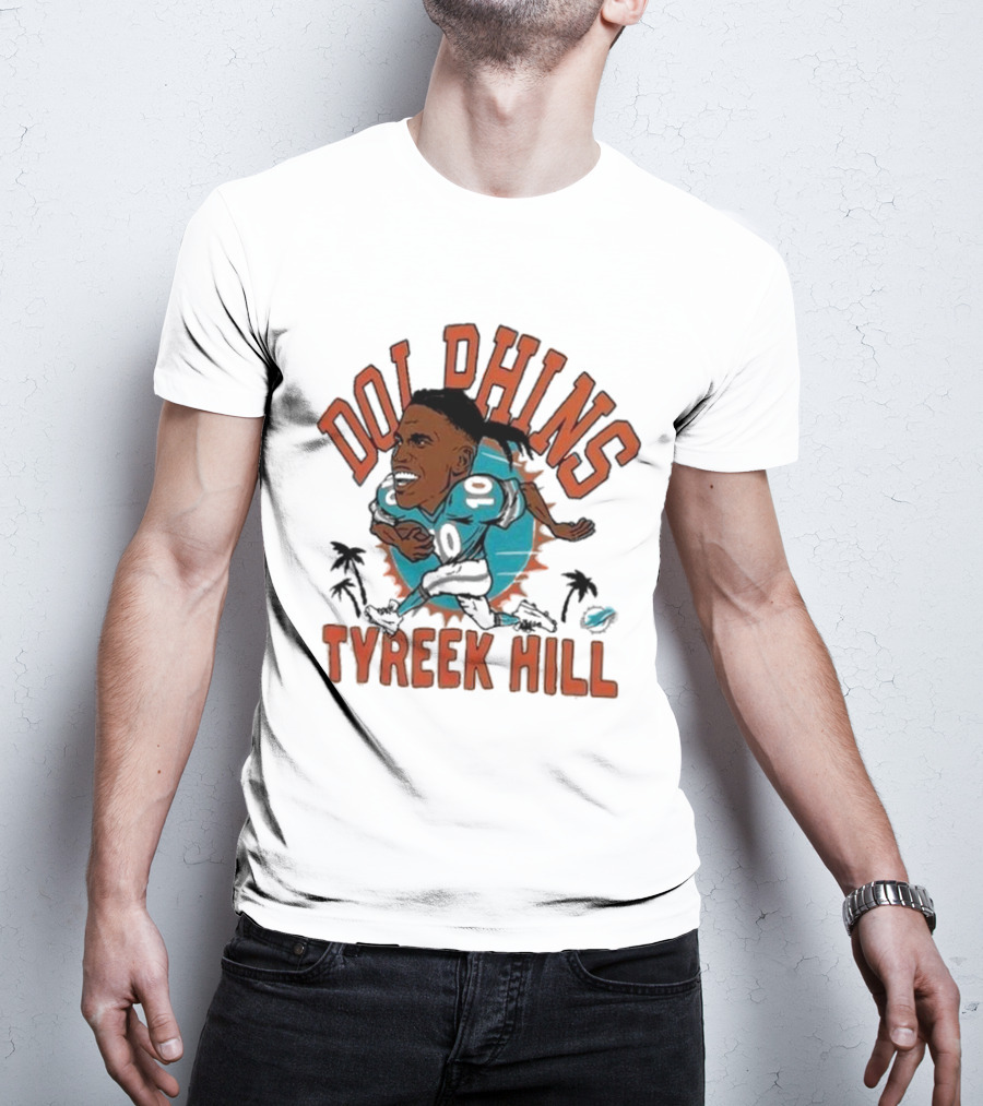 Dolphins Tyreek Hill Caricature Player Homage T-Shirt