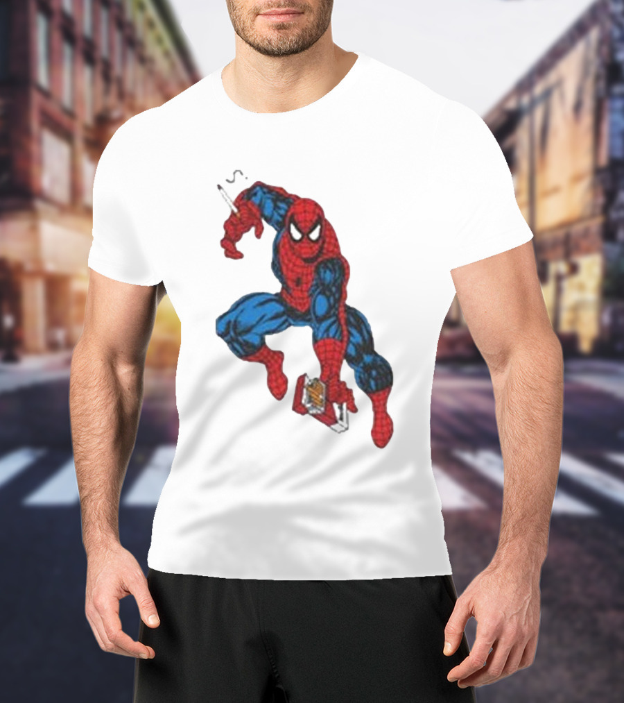 The Amazing Smokerman Comic Parody Smoking Jumping Hero T-Shirt