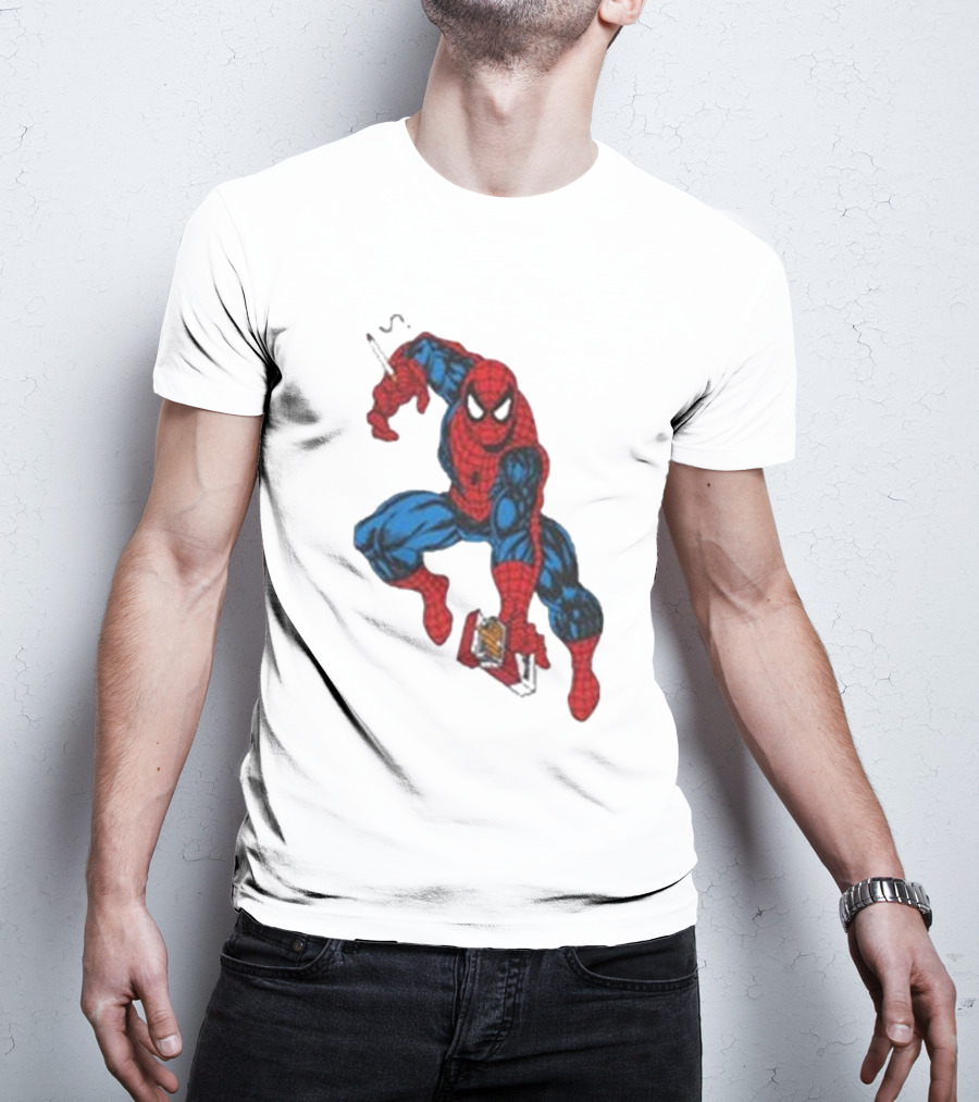 The Amazing Smokerman Comic Parody Smoking Jumping Hero T-Shirt