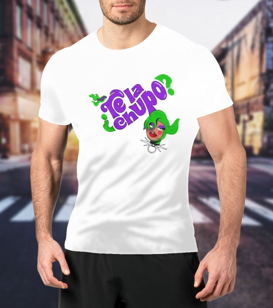 Te La Chupo Question Mark With Green Hair Character T-Shirt