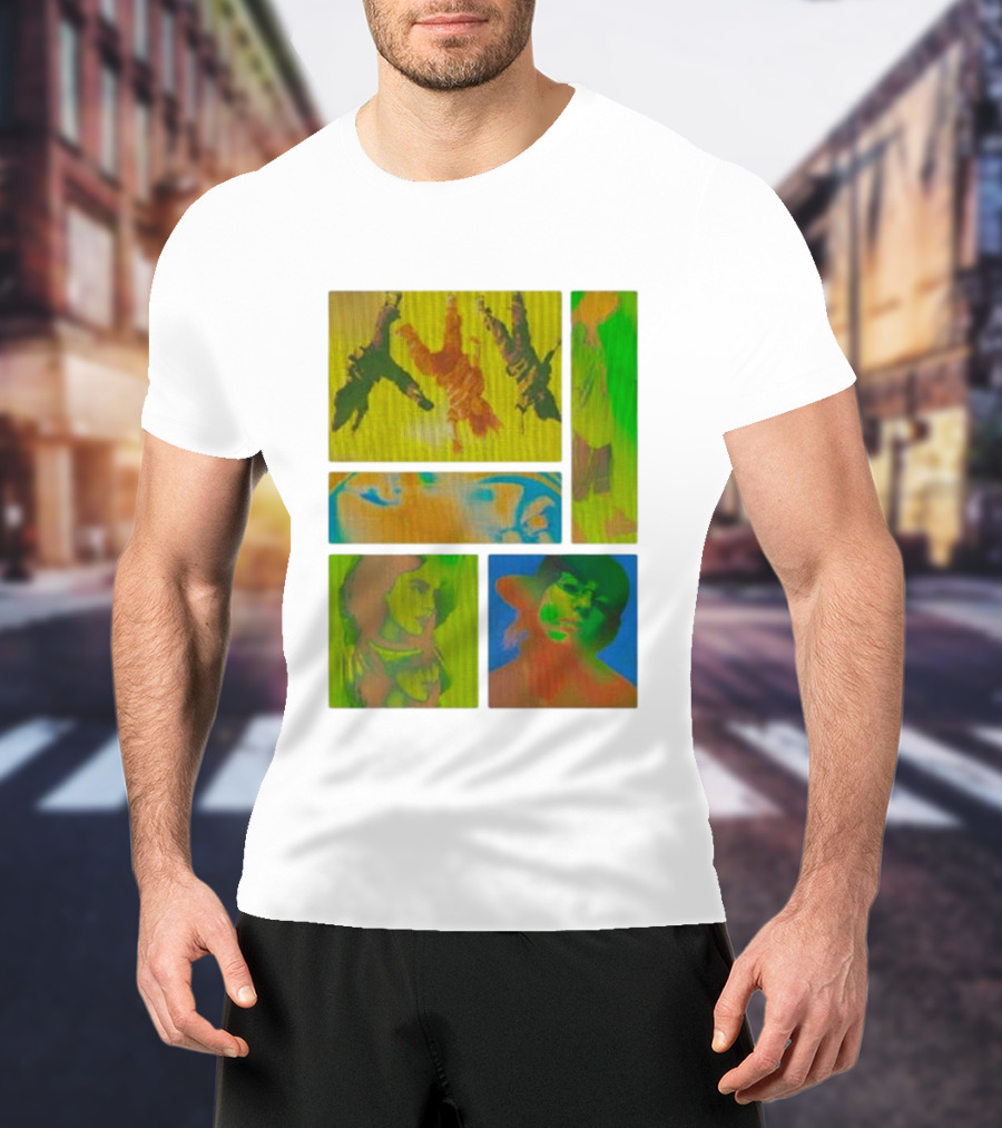Billie Eilish Birds Of A Feather Collage Thermal Five-Panel Abstract Portraits Multicolor T-Shirt