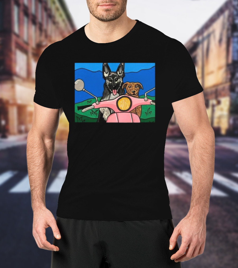 Pinkscooter Vespa Dogs Adventure T-Shirt