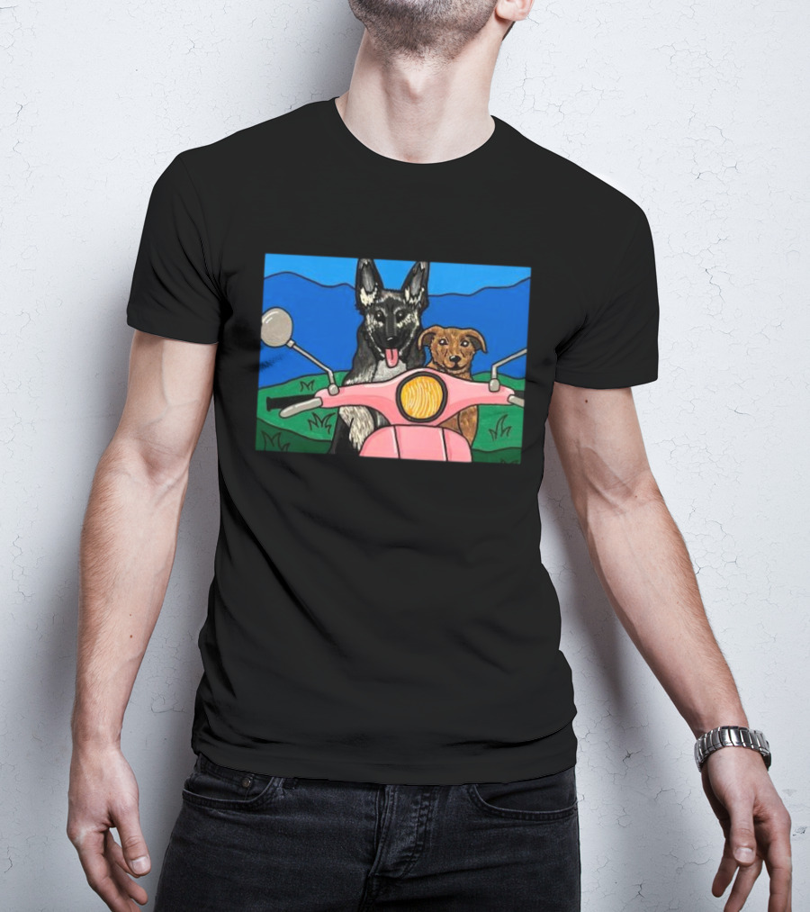 Pinkscooter Vespa Dogs Adventure T-Shirt