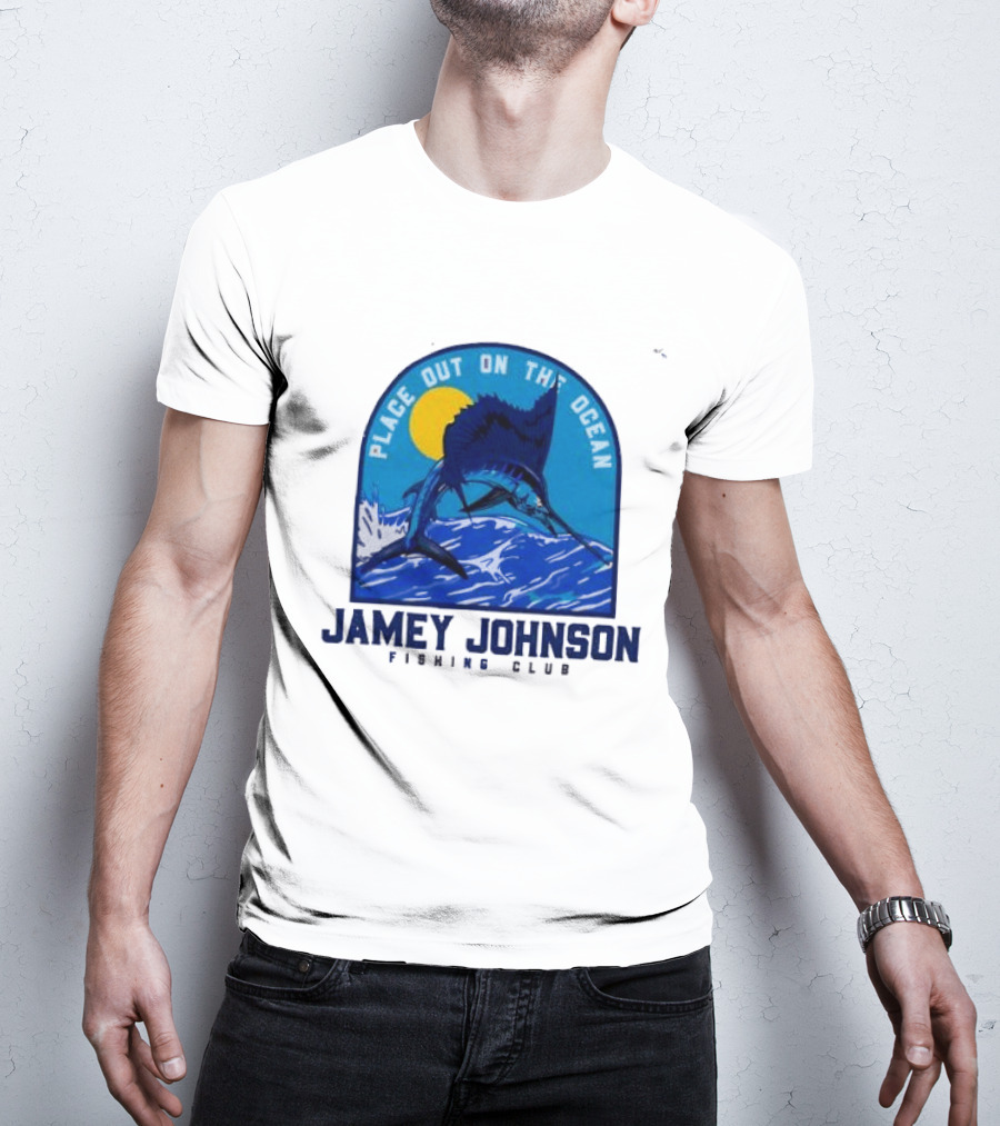 Place Out On The Ocean Jamey Johnson Fishing Club Marlin Jumping T-Shirt