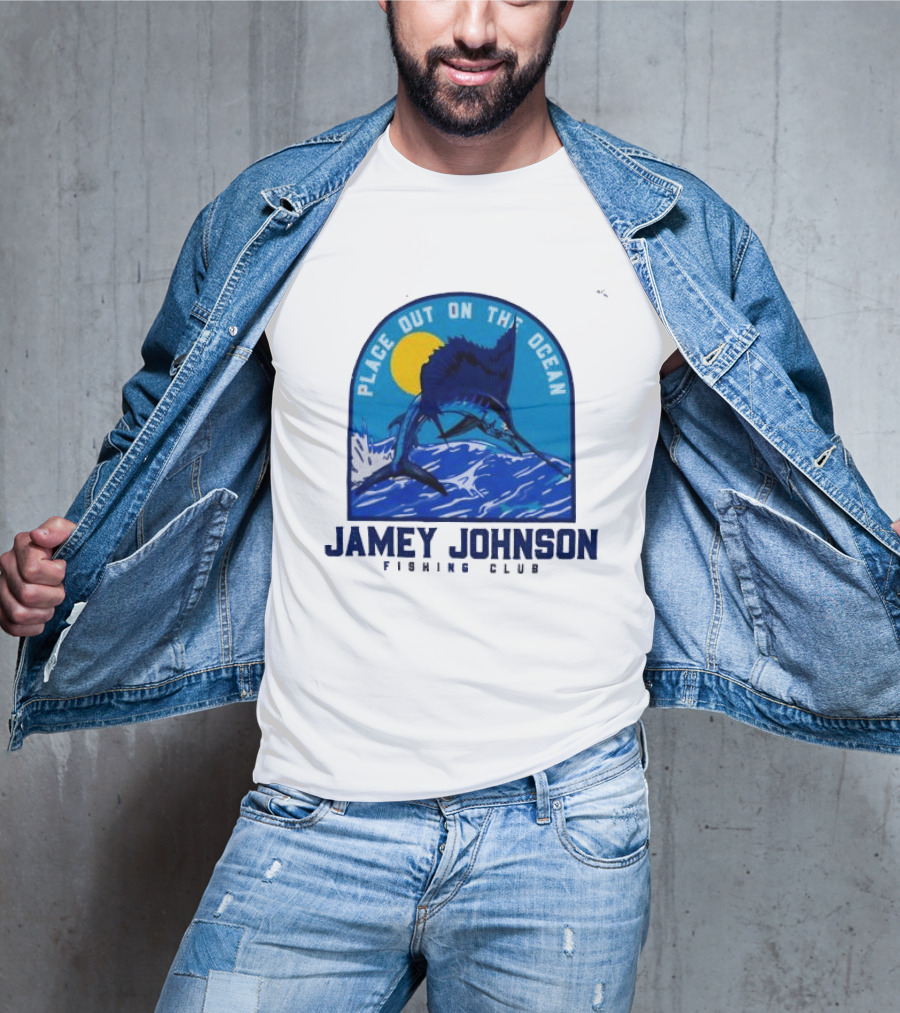 Place Out On The Ocean Jamey Johnson Fishing Club Marlin Jumping T-Shirt