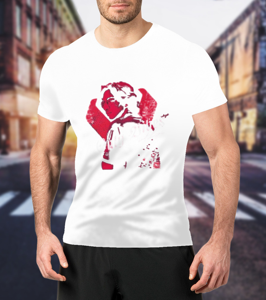 Only Vibes And Logic Amine Ouarid Red Abstract T-Shirt