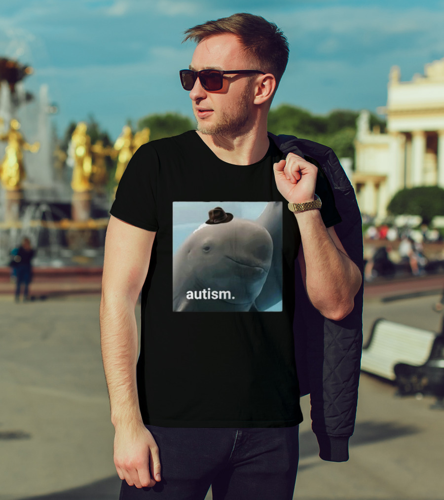 Dolphin Wearing Hat Autism T-Shirt