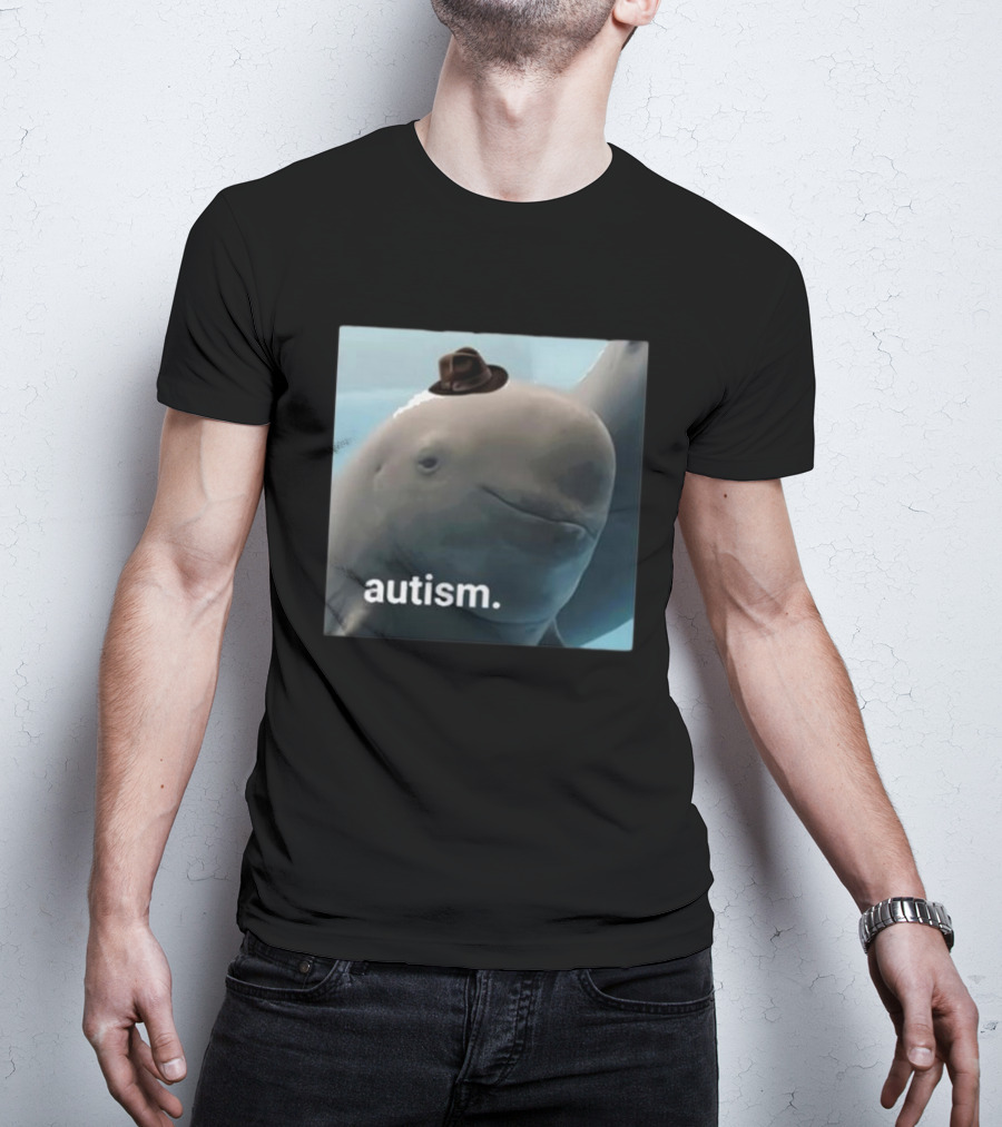 Dolphin Wearing Hat Autism T-Shirt