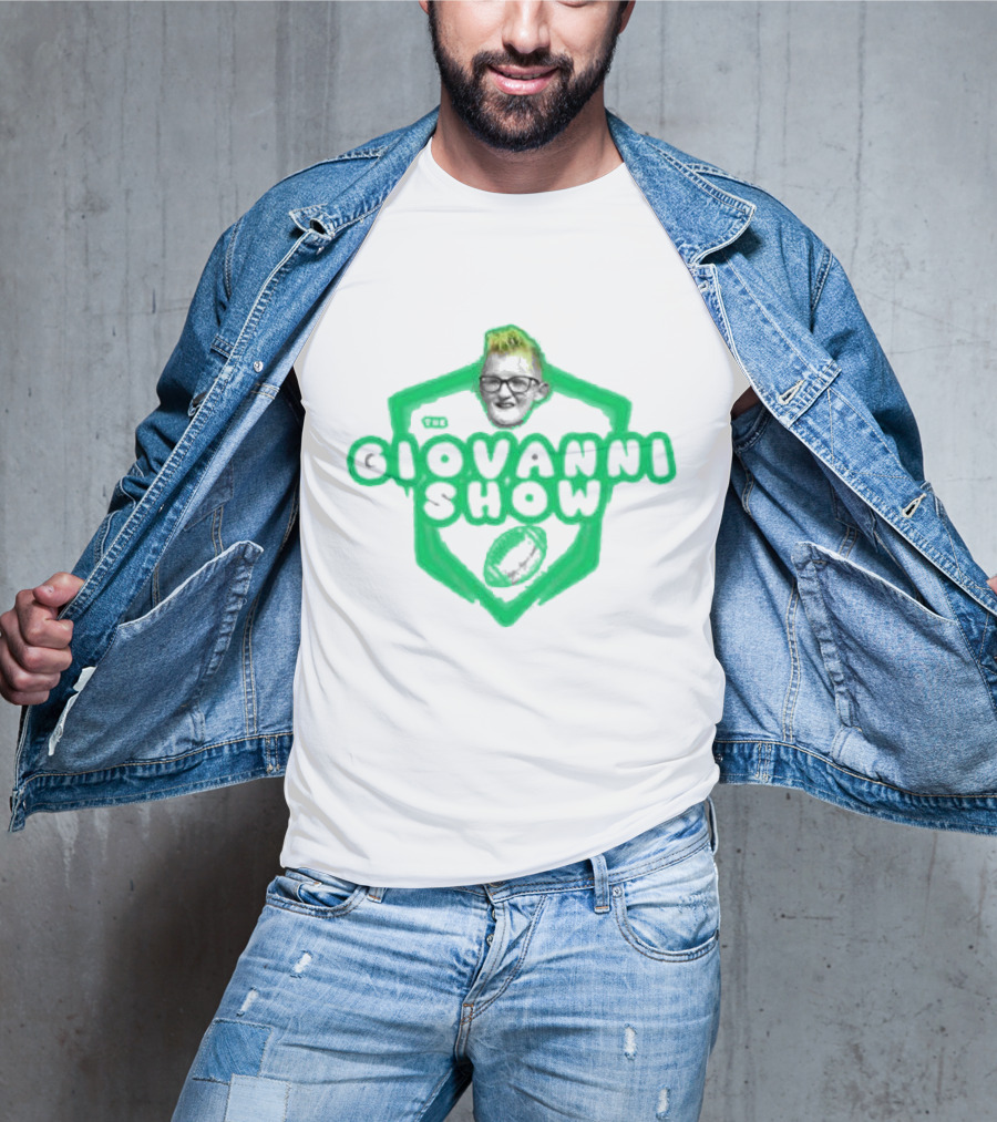 Support The Giovanni Show Football Badge T-Shirt