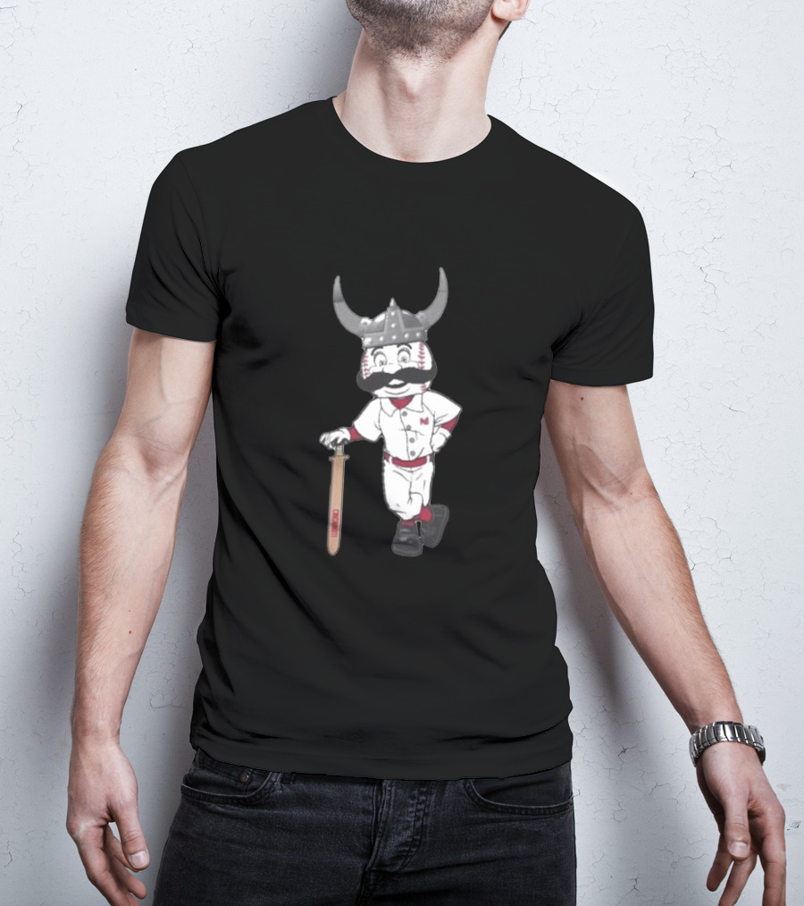 Viking Cincinnati Redlegs Baseball Character T-Shirt