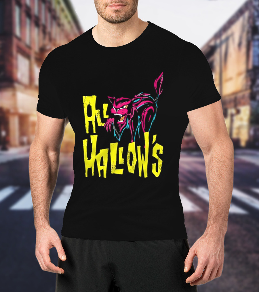 All Hallow's Afireinside Cat T-Shirt
