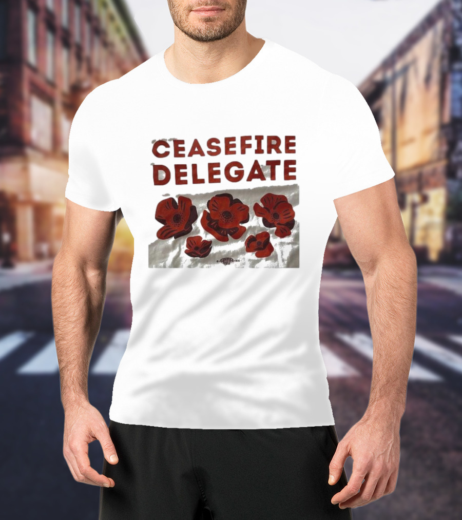 Ceasefire Delegate Red Poppies And Peace T-Shirt