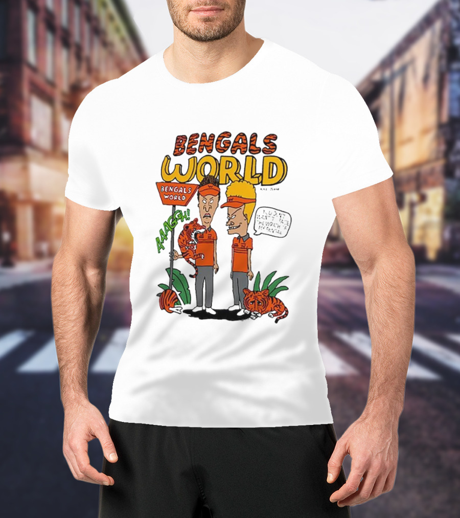 Bengals World Cincinnati NFL X Homage X Beavis And Butt-head Aaagh T-Shirt