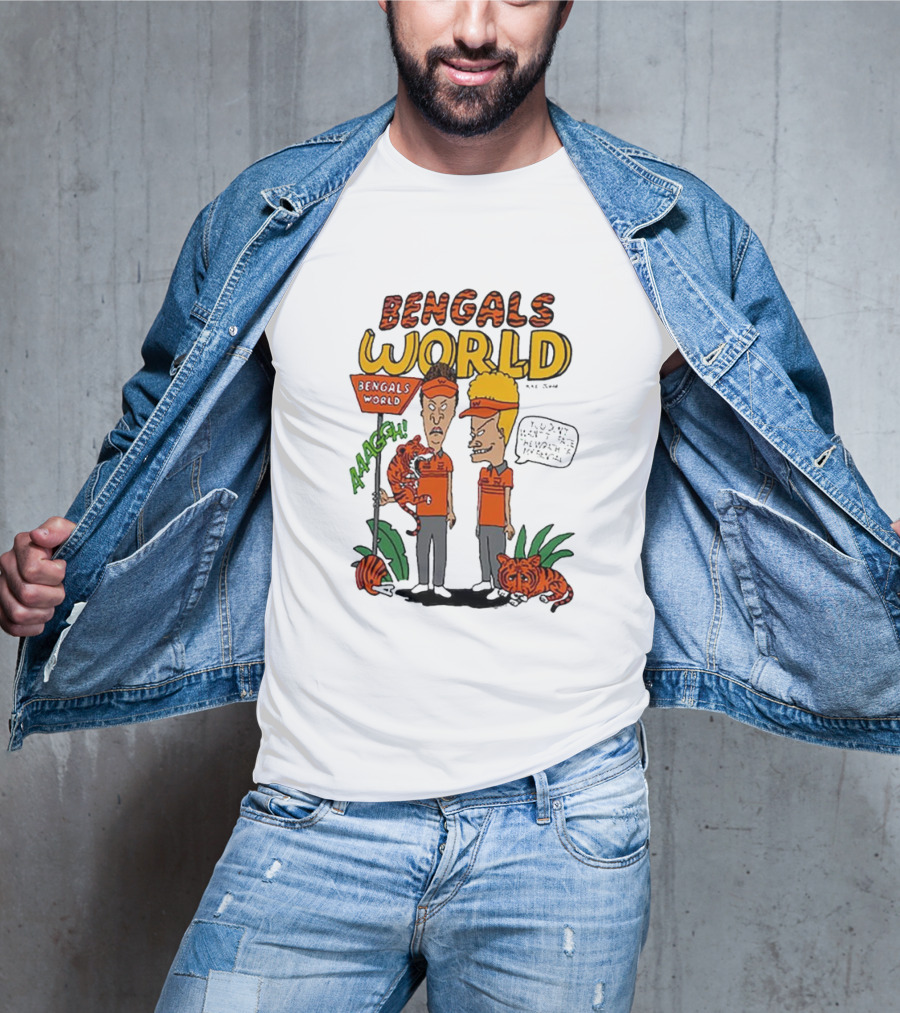 Bengals World Cincinnati NFL X Homage X Beavis And Butt-head Aaagh T-Shirt