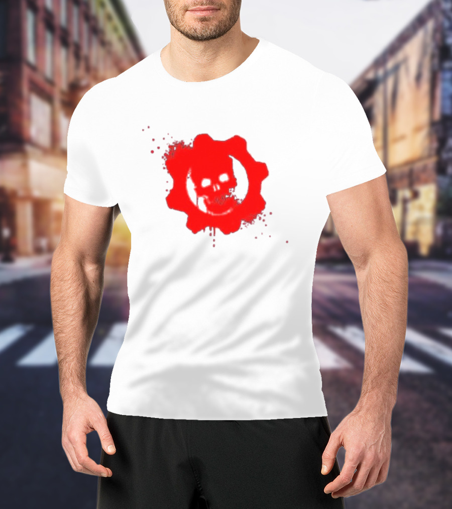Gears Of War Crimson Omen Icon In Red With Skull T-Shirt