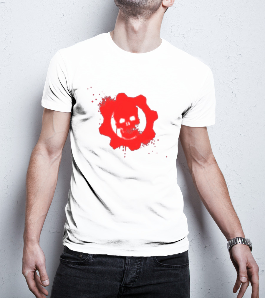 Gears Of War Crimson Omen Icon In Red With Skull T-Shirt